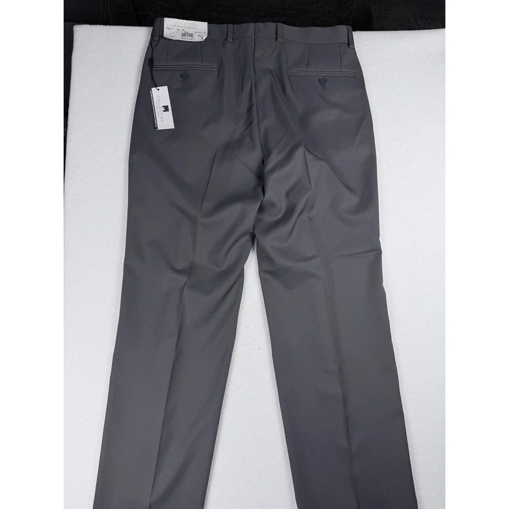 Michael Strahan Collection Mens Grey Dress Pants Flat Front 32W x 32L NWT